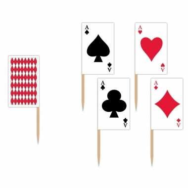 100x stuks casino thema cocktailprikkers