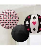 Casino decoratie lampionnen 3 stuks